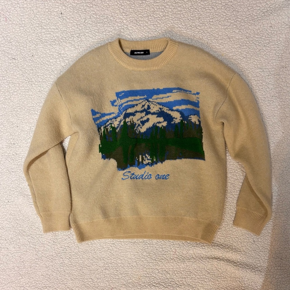 Sweater with Mountain Design